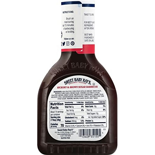 Sweet Baby Rays Hickory &Amp; Brown Sugar Barbecue Sauce 18 Oz Bott