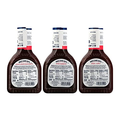 Sweet Baby Rays Variety BBQ Sauce Set - Honey, Hickory, and Swe...