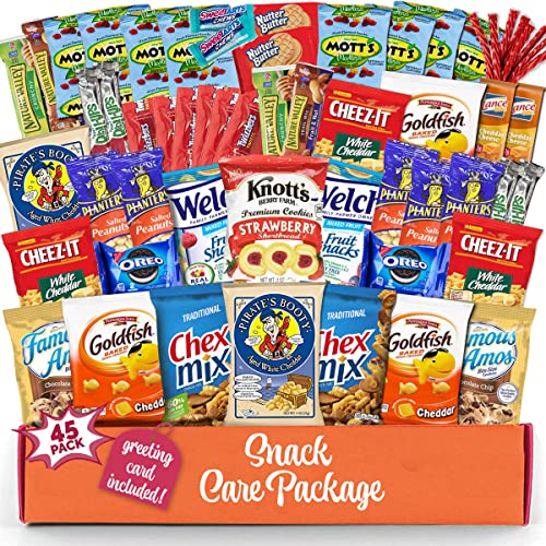 Variety Snack Care Package 45 Count Gift Box For Teens - Fathe