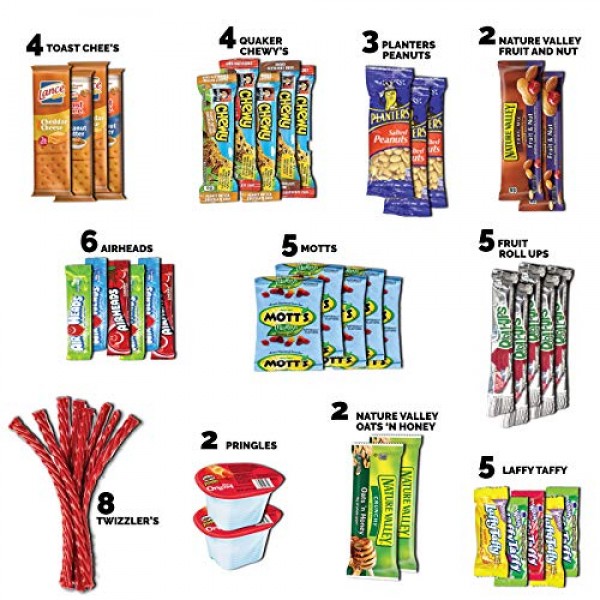 Sweet Choice Care Package 60 Count Snacks Cookies Bars Chips C