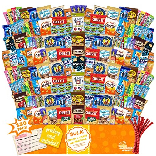 Care Package 120 Count Variety Snacks Gift Box - College Stude