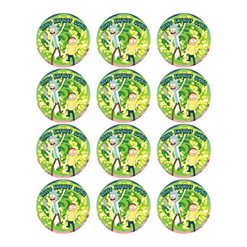 Rick &Amp; Morty Cupcakes Image Photo Cake Topper Sheet Personalized
