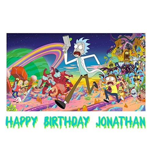 Rick &Amp; Morty Image Photo Cake Topper Sheet Personalized Custom C