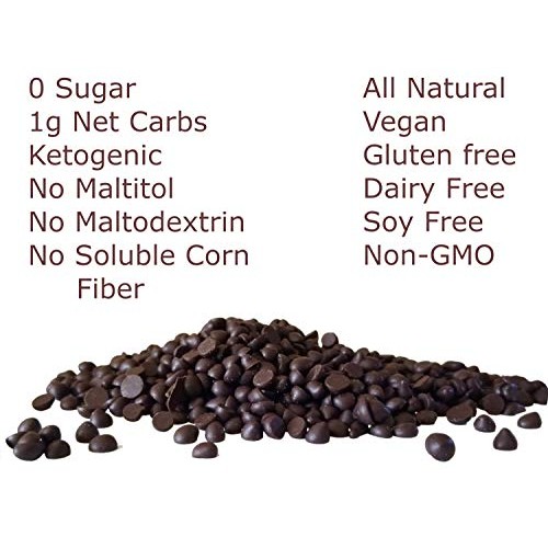 Keto Dark Baking Chocolate Chips - Sugar Free Stevia Sweetened,