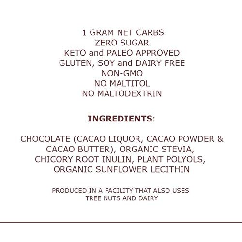 Keto Dark Baking Chocolate Chips - Sugar Free Stevia Sweetened,