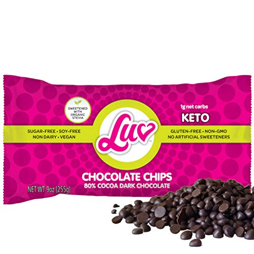 Keto Dark Baking Chocolate Chips - Sugar Free Stevia Sweetened,