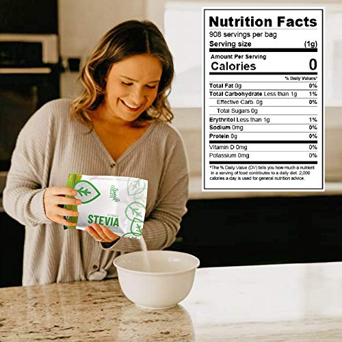 Sweet Nature Stevia Sweetener Powder - All Natural - Kosher - Gl