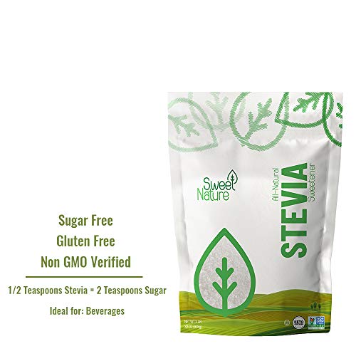 Sweet Nature Stevia Sweetener Powder - All Natural - Kosher - Gl