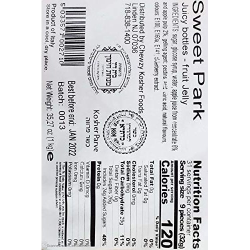 Sweet Park Fruit Jelly, Juicy Bottle Shapes Assorted Colors, 5