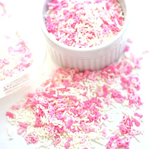 6 Oz. Breast Cancer Sprinkles for Dessert, Cake and Cupcake Conf...