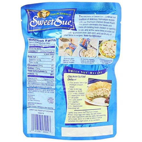 Sweet Sue Chicken Breast, 3 Oz, Pack Of 8