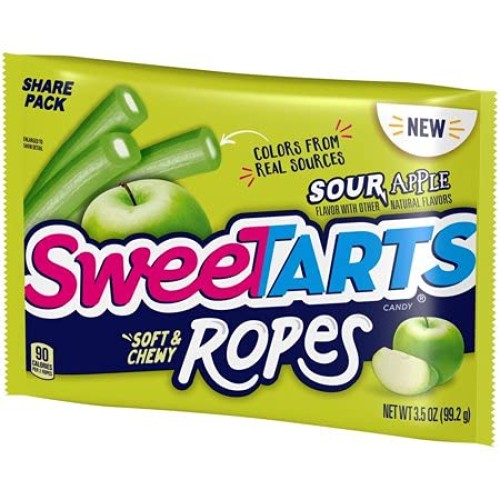 New Sweetarts Sour Apple Soft &Amp; Chewy Ropes Net Wt 3.5 Oz 4