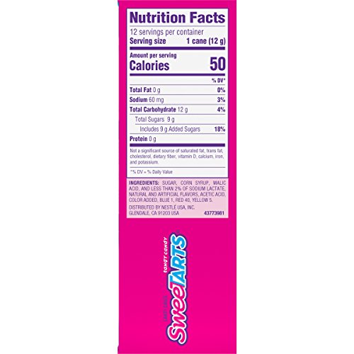 Sweetarts Candy Canes, 5.28 Ounce