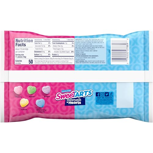Sweetarts Conversation Hearts, Valentines Day Candy, 10 Ounce P...