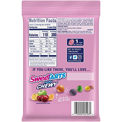 Sweetarts Soft And Chewy Ropes, Cherry Punch, 3 Ounces Pack Of