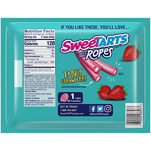 Sweetarts Twisted Rainbow Ropes, 9 Ounce