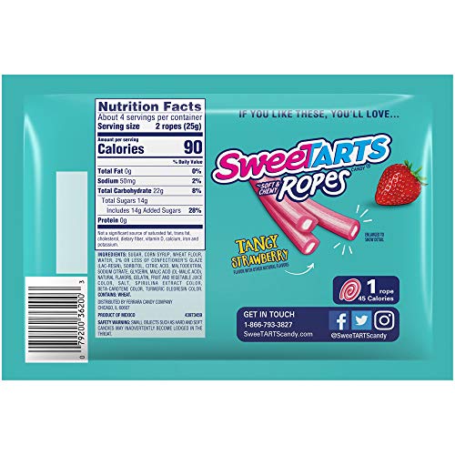 Sweetarts Twisted Rainbow Ropes Share Pack, 3.5 Ounce, Pack Of 12