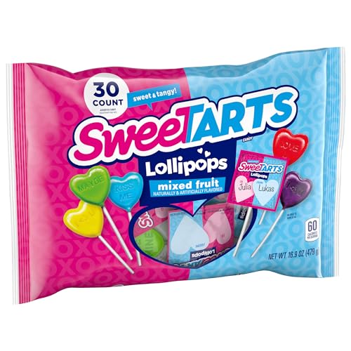 SweeTARTS Valentines Day Heart Pops 30ct .56oz lollipops