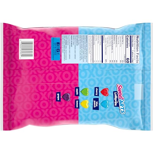 SweeTARTS Valentines Day Heart Pops 30ct .56oz lollipops