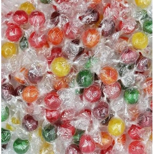 Assorted Traditional Sour Fruit Balls Individually Wrapped Old F...