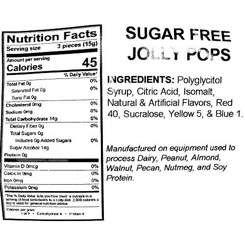 Sweetgourmet Assorted Fruit Sugar Free Jolly Pops | Gluten Free