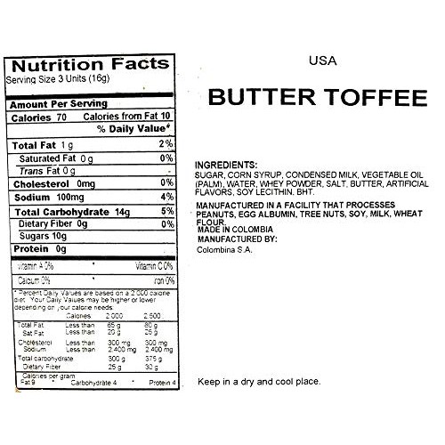 Sweetgourmet Butter Cream Hard Candy | Colombina Wrapped Butter-