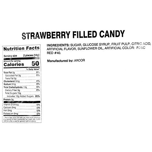 Arcor Strawberry Buds Filled Hard Candy Bon Bons Bulk Wrapped Ca