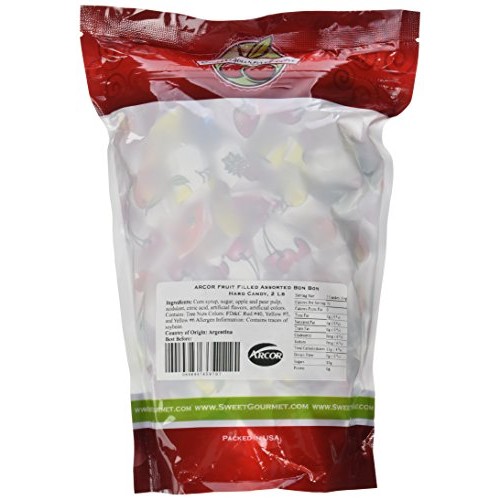 Sweetgourmet Arcor Fruit Filled Assorted Bon Hard Candy, 2 Lb