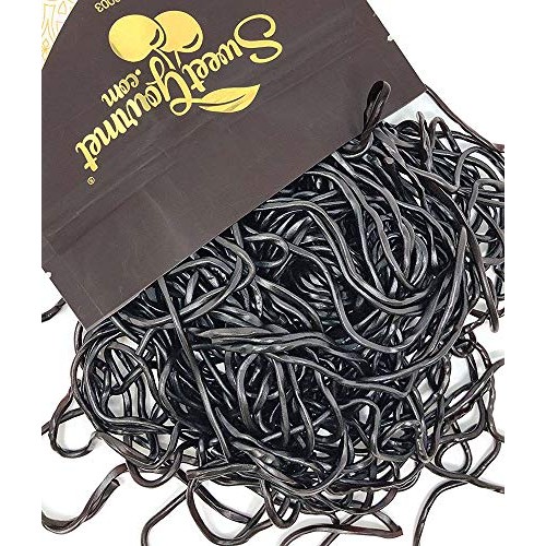 Sweetgourmet Black Licorice Laces | Dutch Candy Shoelaces | 1 Pound