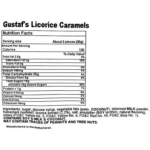 Sweetgourmet Dutch Soft Wrapped Licorice Caramels | 1 Pound