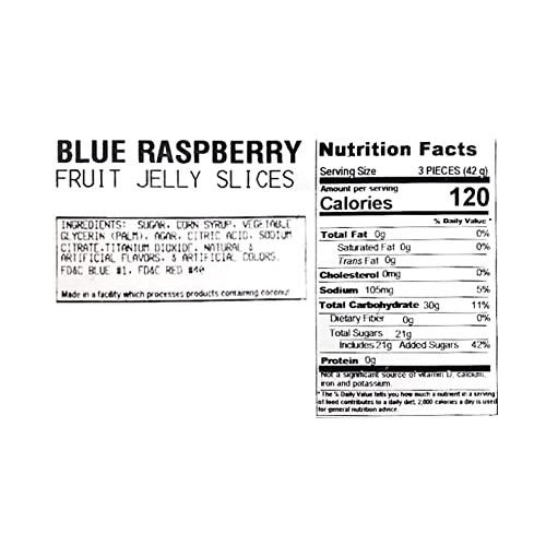 SweetGourmet Hand-Crafted Agar Blue Raspberry Fruit Slices | 1 P...