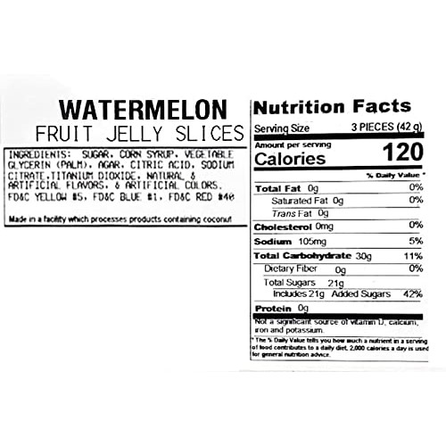 SweetGourmet Hand-Crafted Agar Watermelon Fruit Slices | 1 Pound