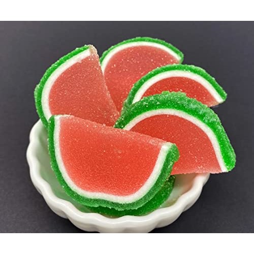 SweetGourmet Hand-Crafted Agar Watermelon Fruit Slices | 1 Pound