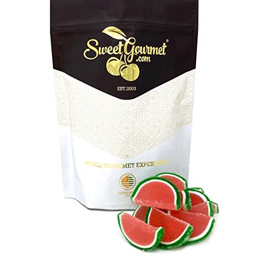 SweetGourmet Hand-Crafted Agar Watermelon Fruit Slices | 1 Pound