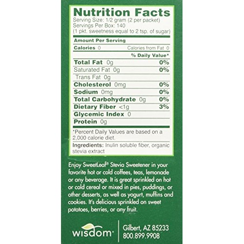 Sweetleaf Natural Stevia Sweetener, 70 Count