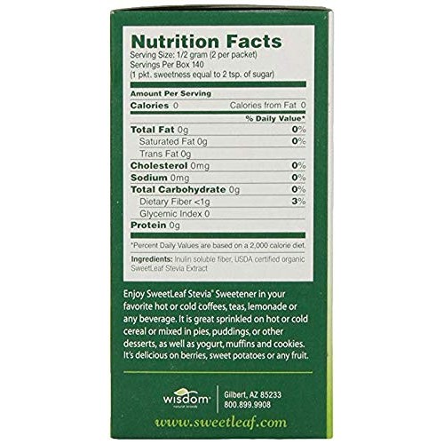 Sweetleaf Natural Stevia Sweetener, 70 Count - 2 Pack