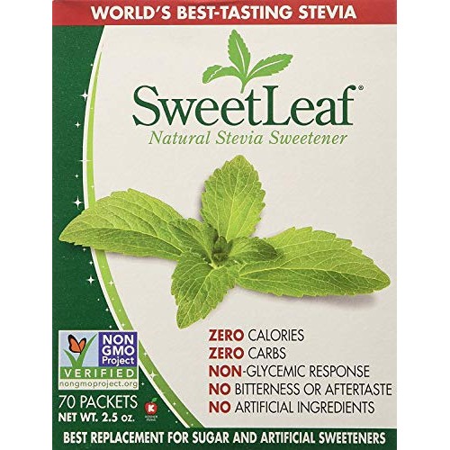 Sweetleaf Stevia Sweetener 70 Packets 2.5Oz Pack Of 3