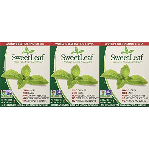Sweetleaf Stevia Sweetener 70 Packets 2.5Oz Pack Of 3