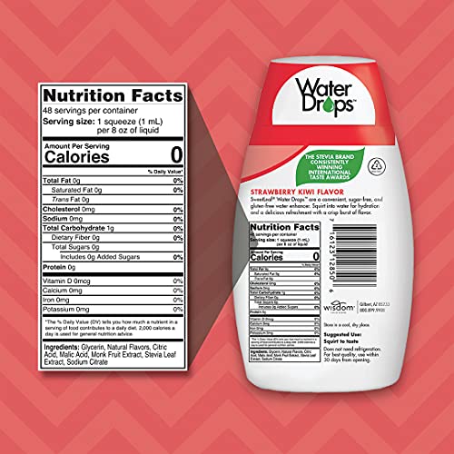 Sweetleaf Waterdrops, Strawberry Kiwi, 1.62 Fl Oz Pack Of 1