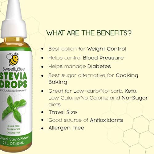 Sweetlybee Liquid Stevia Drops Natural Stevia Flavor 2 Fl Oz /6