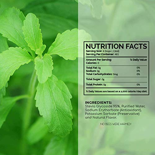 Sweetlybee Liquid Stevia Drops Natural Stevia Flavor 2 Fl Oz /6