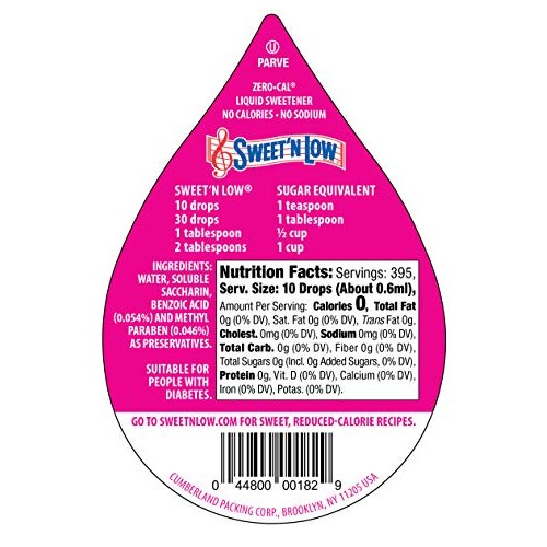 Sweetn Low Zero Calorie, 8-Ounce Bottle 12 Count
