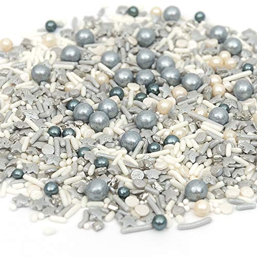 Sprinkles, Platinum Sprinklefetti 8Oz, White Silver Stars, Sprin