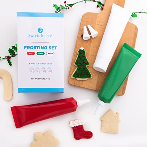 Sweets Indeed - Christmas Cookie Icing Set - 3 Pack - 3.5 Ounce