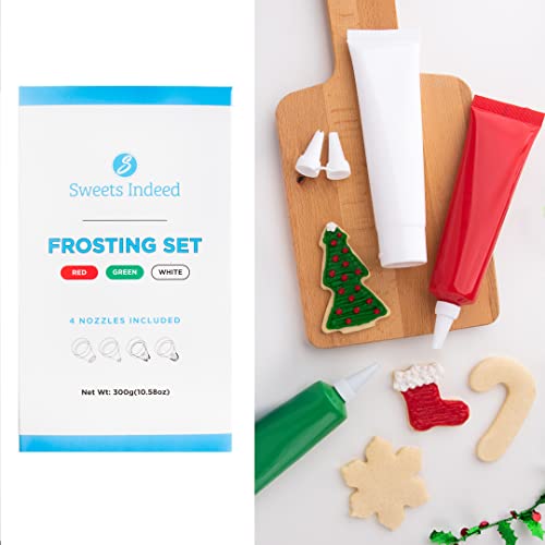 Sweets Indeed - Christmas Cookie Icing Set - 3 Pack - 3.5 Ounce