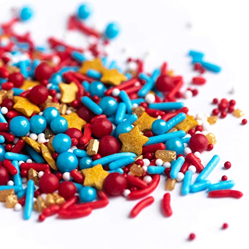Sweets Indeed Sprinklefetti Marvelous - Red, Blue, Gold Stars -