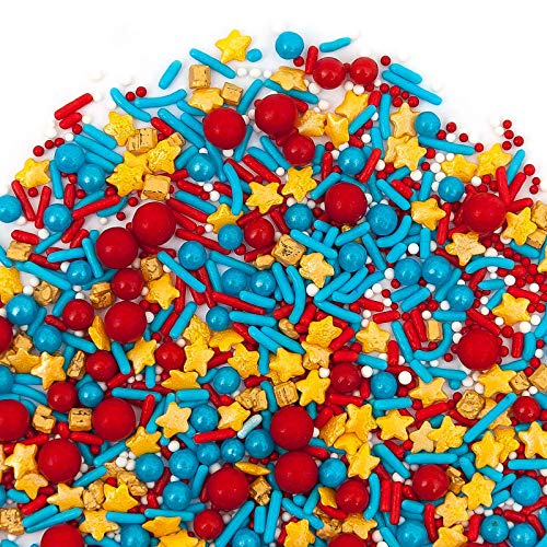 Sweets Indeed Sprinklefetti Marvelous - Red, Blue, Gold Stars -