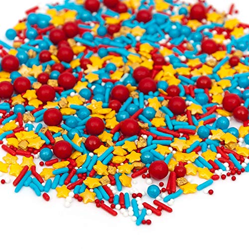 Sweets Indeed Sprinklefetti Marvelous - Red, Blue, Gold Stars -
