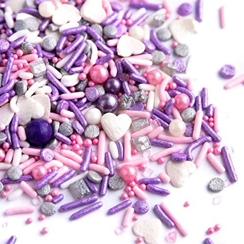 Sweets Indeed Sprinklefetti - Pink Purple Sprinkle Mix - Hearts