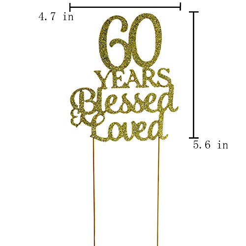 Sweettala 60 Years Blessed &Amp; Loved Cake Topper For 60Th Birthday